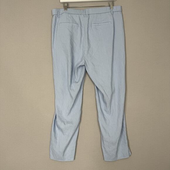 J. Jill Linen Stretch Pants Womens Large Tall Blue Trousers Pull On Coastal Prep - Picture 4 of 12